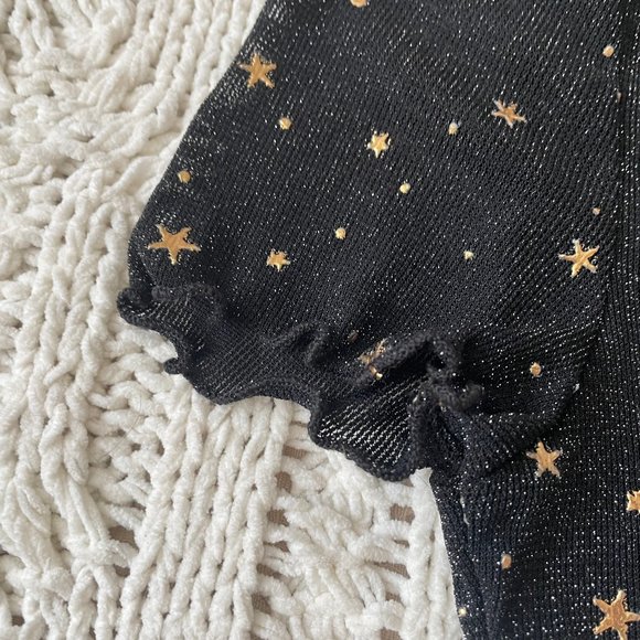 SHEIN BAE Lettuce Trim Galaxy Sheer Mesh Crop Top Without Bra - Picture 5 of 6